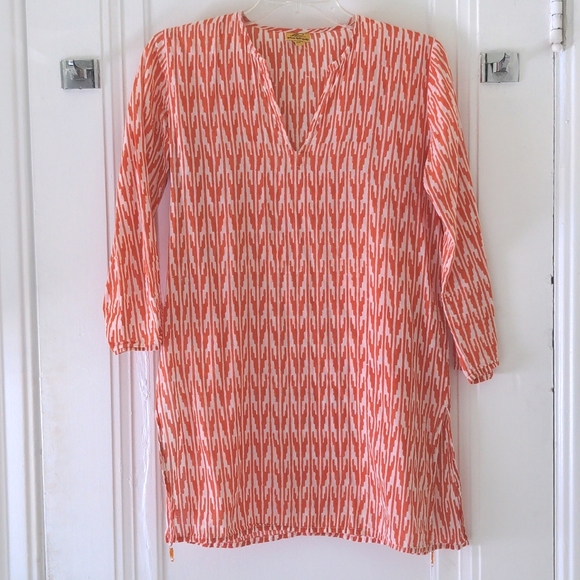 Roberta Roller Rabbit printed orange cover up - Picture 1 of 5